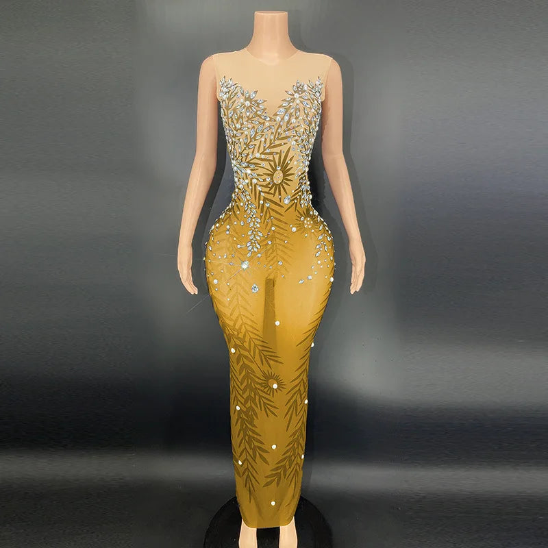 Rhinestones Evening Luxury Long Mermaid Dress Vestidos De Noche Elegante De Lujo Vestido Piedras Brillantes Hochzeitskleid Damen