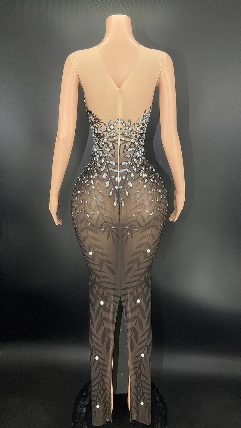 Rhinestones Evening Luxury Long Mermaid Dress Vestidos De Noche Elegante De Lujo Vestido Piedras Brillantes Hochzeitskleid Damen